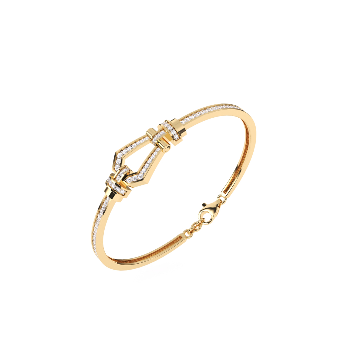 Kite shape bracelet with Diamonds in Size Small in Rose Gold